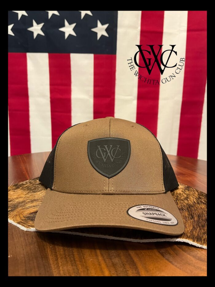 TWGC Yupoong  Hat, Coyote Brown/Black  with Black Shield Patch