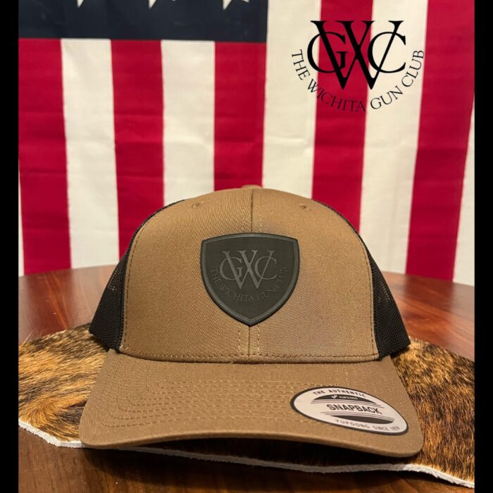 TWGC Yupoong  Hat, Coyote Brown/Black  with Black Shield Patch
