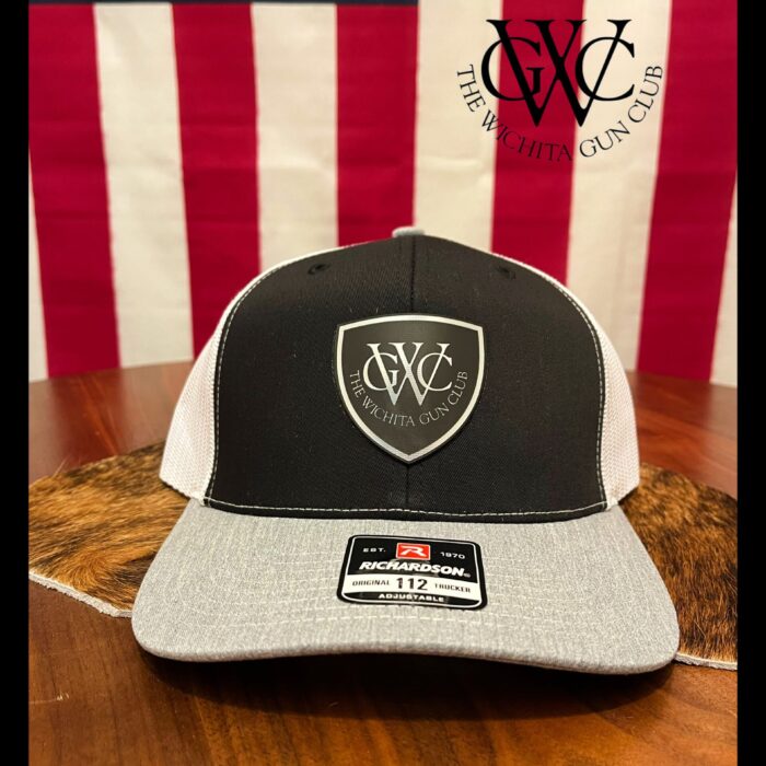 TWGC Richardson 112 Hat, Black/White/Heather Shield Patch