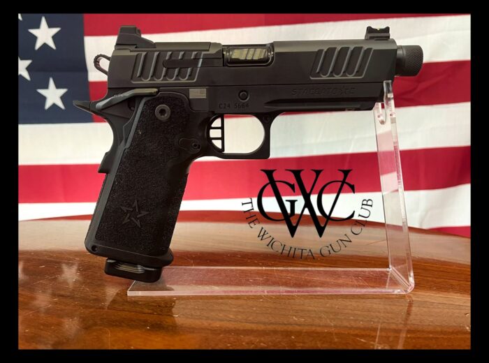 Staccato C Full Size Grip Flat Trigger DLC Threaded Barrel 9mm Pistol, (2)-17 Rd Magazines, 4.5″