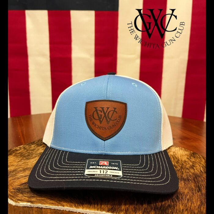 112 Columbia Blue/White/Black Stainless Shield Patch