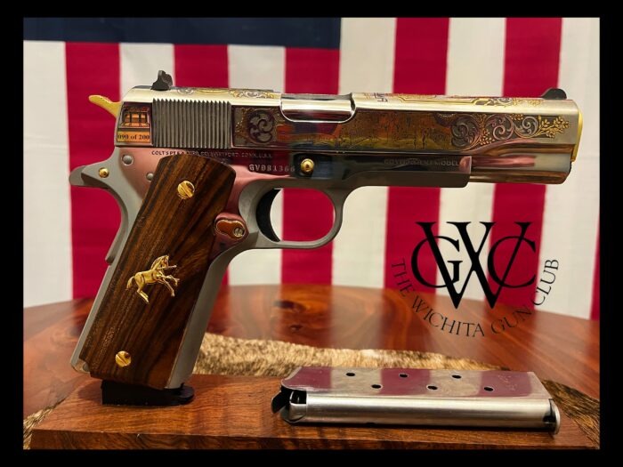 Colt 1911 Lost State Series Gasden 5" 45acp 8rd Pistol, SS / Gold Engraved 1 of 200