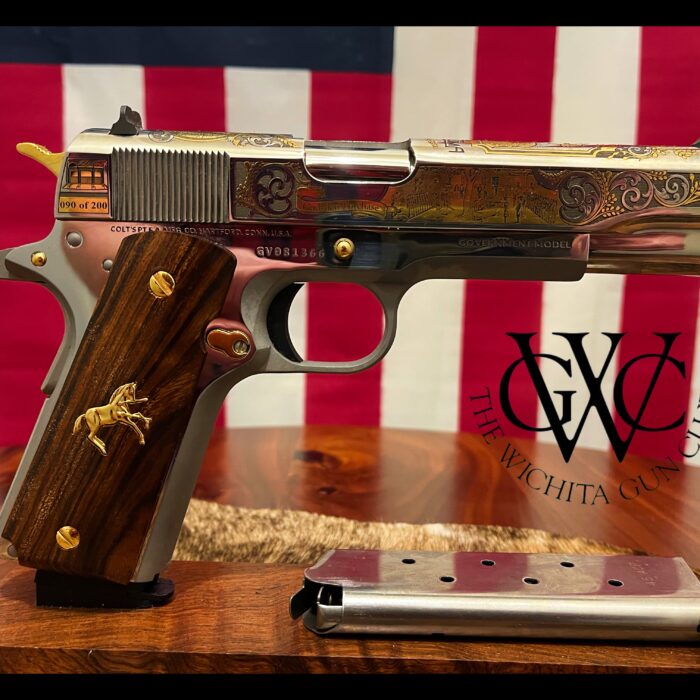 Colt 1911 Lost State Series Gasden 5" 45acp 8rd Pistol, SS / Gold Engraved 1 of 200