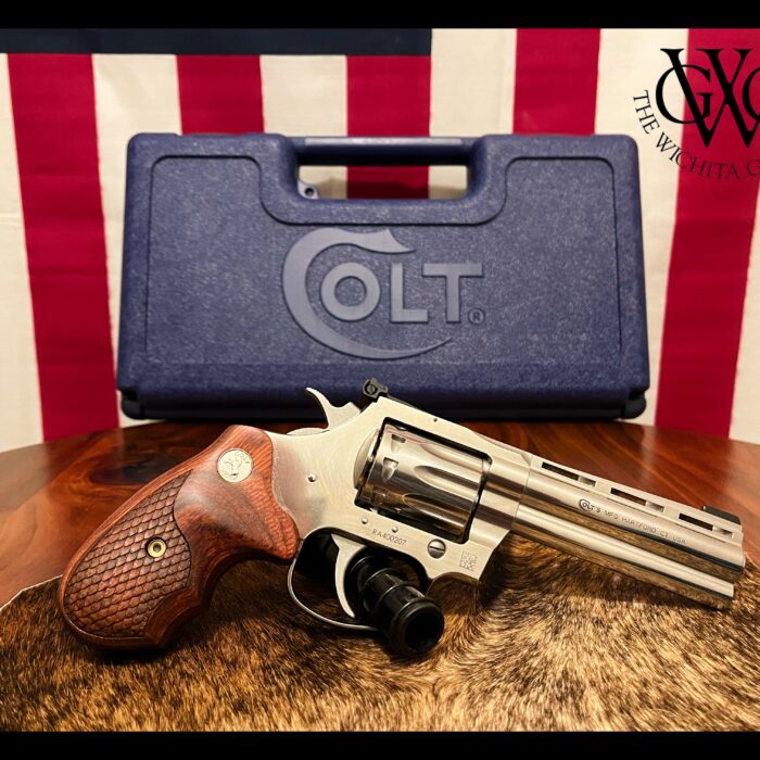 Colt King Cobra 22LR 4.25" With Snakescale Wood Grips & Brass Bead Front Sight