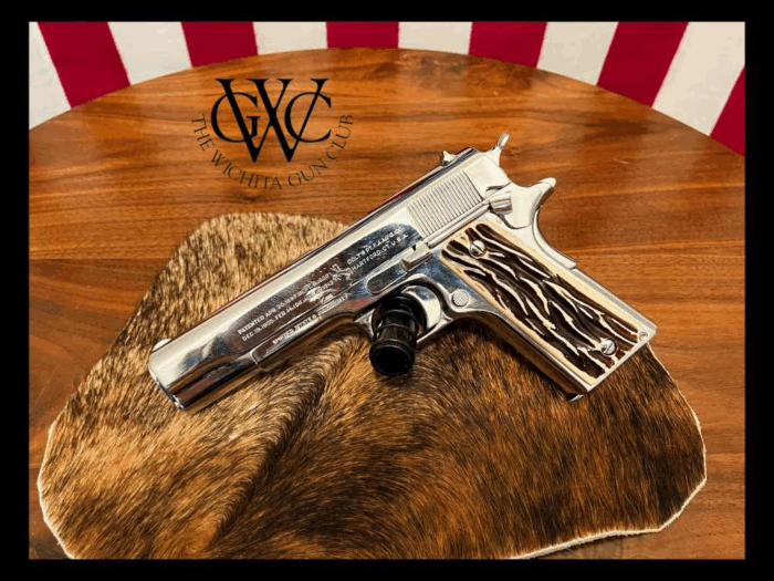 Rare 1918 Remington UMC with Colt Slide — Chromed & faux stag grips