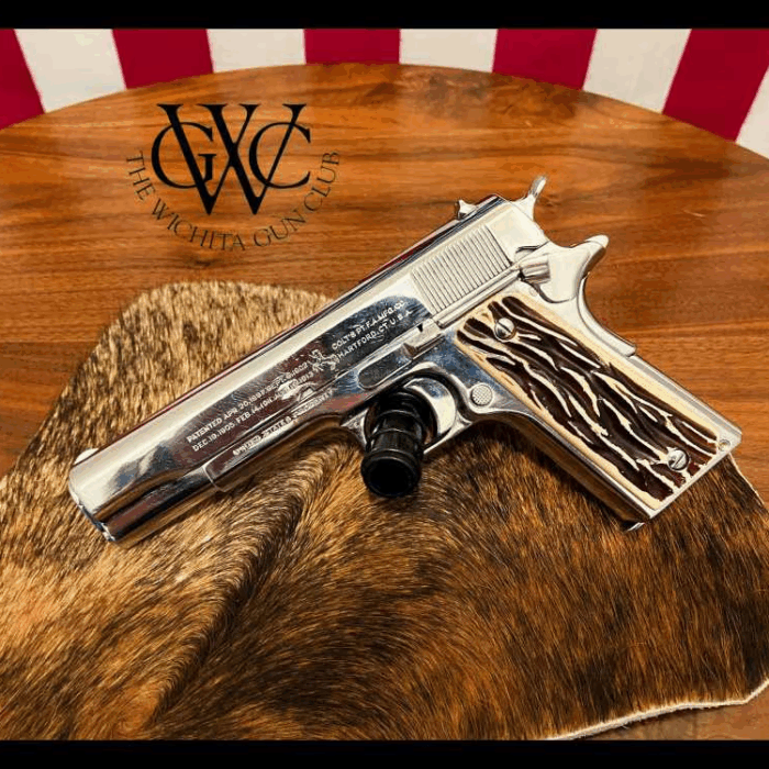 Rare 1918 Remington UMC with Colt Slide — Chromed & faux stag grips