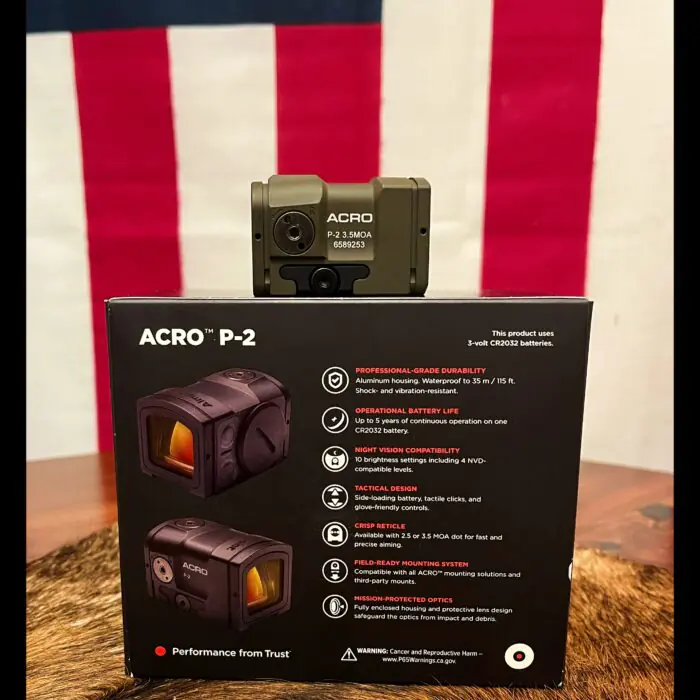 AIMPOINT ACRO P-2 OD GREEN 3.5 MOA RED DOT REFLEX SIGHT